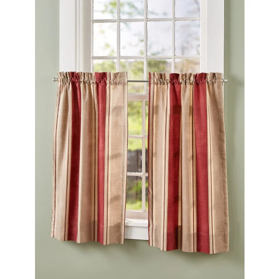Coupon ๐ Vermont Country Store Brighton Stripe Rod Pocket Tiers Red Str โญ - Image 2