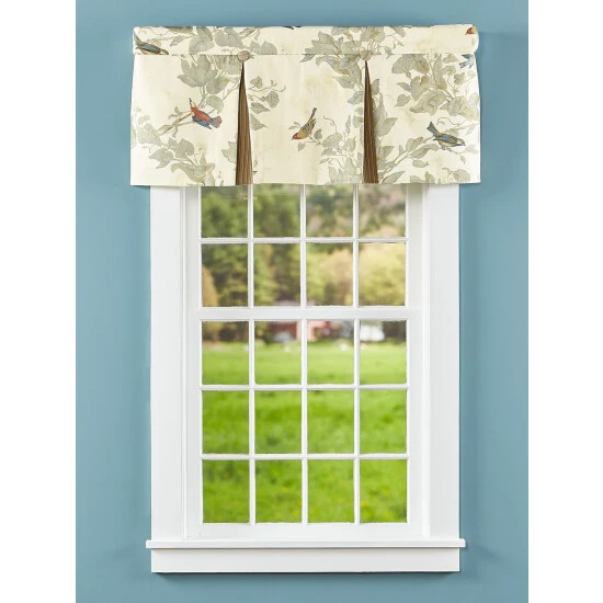 New ❤️ Vermont Country Store Aviary Lined Pleated Rod Pocket Valance White 👍 - Image 4