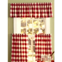 Budget 🔔 Vermont Country Store Buffalo Check Rod Pocket Tailored Valance 🤩