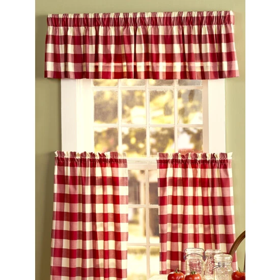 Budget 🔔 Vermont Country Store Buffalo Check Rod Pocket Tailored Valance 🤩