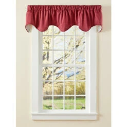 Brand new โ๏ธ Vermont Country Store Solid Cotton Duck Lined Rod Pocket Scalloped Valance Navy ๐