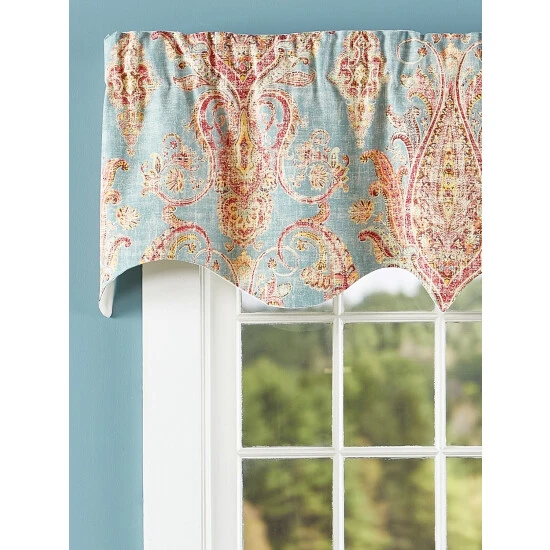 Budget โค๏ธ Vermont Country Store Maybelle Lined Rod Pocket Scalloped Valance Chambray ๐ - Image 2