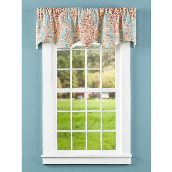 Budget โค๏ธ Vermont Country Store Maybelle Lined Rod Pocket Scalloped Valance Chambray ๐ - Image 3