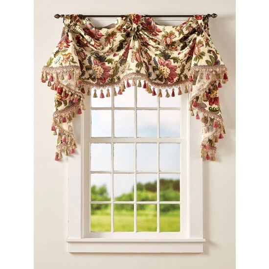 Outlet ✔️ Vermont Country Store Hearthwood Floral Victory Swag With Tassel Trim Natural 🌟