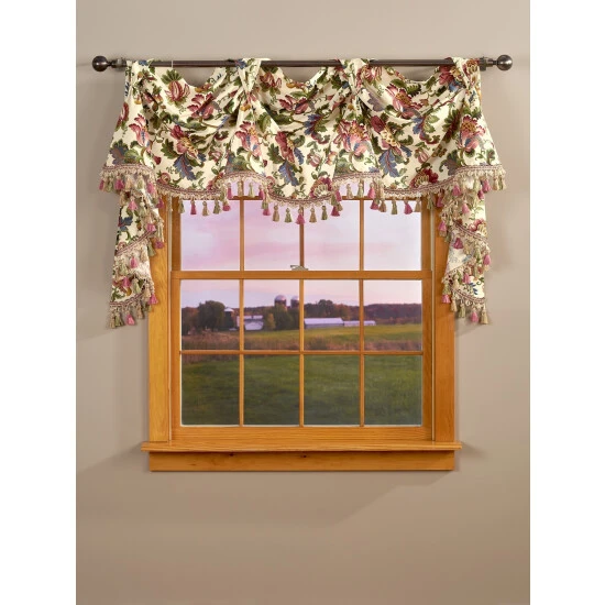 Outlet ✔️ Vermont Country Store Hearthwood Floral Victory Swag With Tassel Trim Natural 🌟 - Image 2