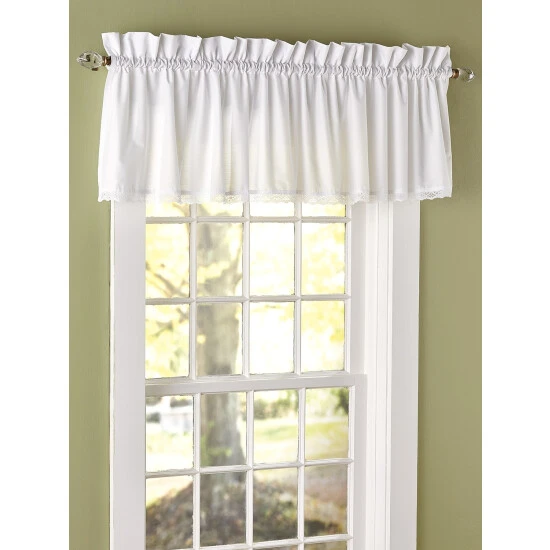 New ๐ Vermont Country Store Jane's Lace Rod Pocket Tailored Valance White ๐ - Image 3