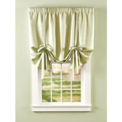 Deals ✔️ Vermont Country Store Westminster Estate Lined Rod Pocket Tie-Up Valance Parchment 🔥