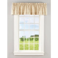 Outlet 🔔 Vermont Country Store Paisley Forest Rod Pocket Tailored Valance Tan ⌛