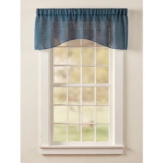 New ❤️ Vermont Country Store Sheer Linen Rod Pocket Crescent Valance Toffee ⭐ - Image 3