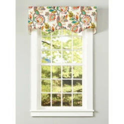 Hot Sale 👍 Vermont Country Store Somerset Garden Lined Rod Pocket Scalloped Valance Taupe ❤️