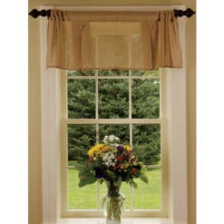 Best Pirce ๐ Vermont Country Store Sheer Linen Rod Pocket 2-Button Pleated Valance Gray โค๏ธ