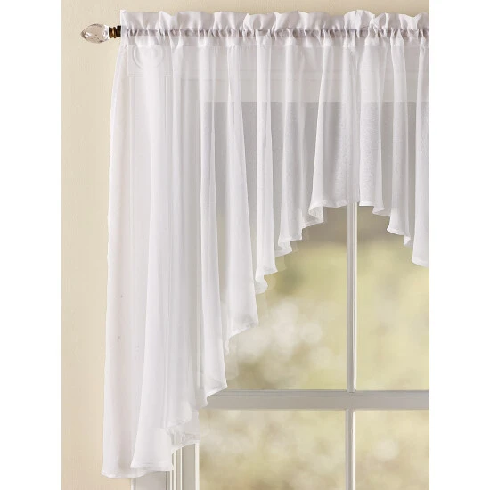 Promo ⭐ Vermont Country Store Sandy Semi-Sheer Rod Pocket Swag Pair, In 3 Sizes Natural ❤️ - Image 2