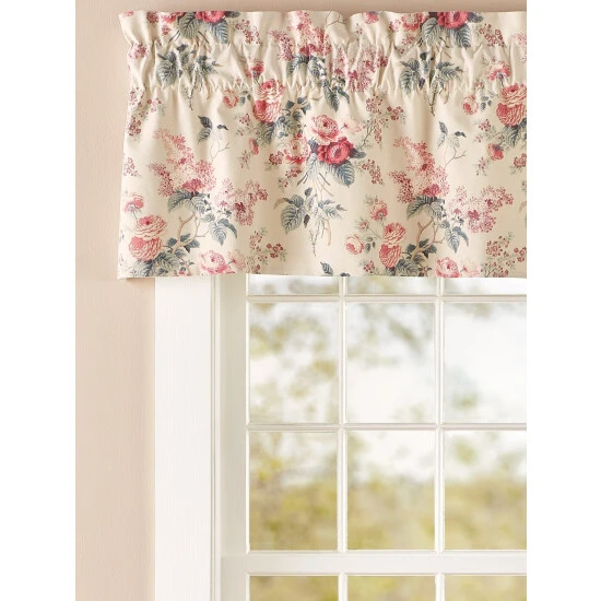 Best deal ๐ Vermont Country Store Abbey Rose Lined Rod Pocket Tailored Valance Rosewood ๐ - Image 2