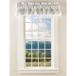 Best Pirce โค๏ธ Vermont Country Store Floral And Lace Rod Pocket Tailored Valance White Floral ๐