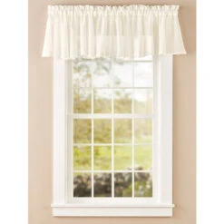 Cheapest 🎁 Vermont Country Store Sandy Semi-Sheer Rod Pocket Full-Bodied Valance White 🛒
