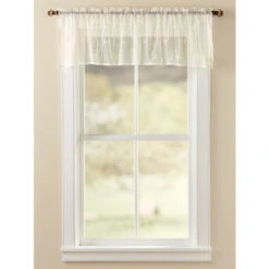 Hot Sale ⭐ Vermont Country Store Honeybee Lace Rod Pocket Valance White 😀