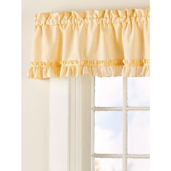 Promo ✔️ Vermont Country Store Classic Solid Ruffles Rod Pocket Tailored Valance Sage 💯 - Image 2