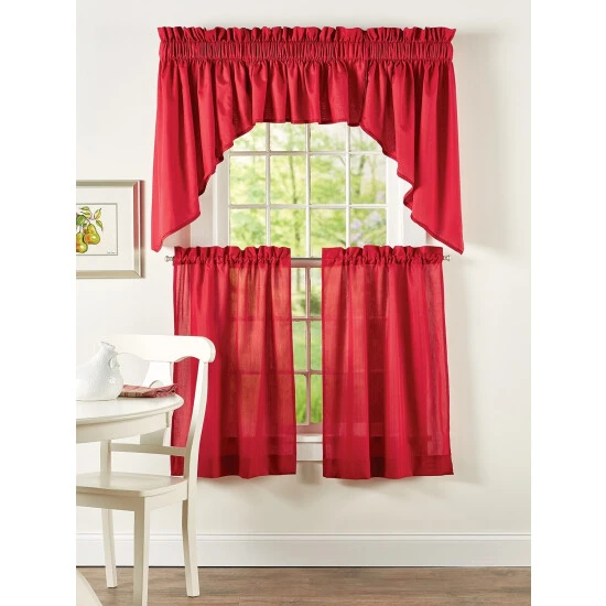 Deals 😍 Vermont Country Store Carolyn's Colorful Lined Rod Pocket 3-Piece Swag Set Slate 🔥