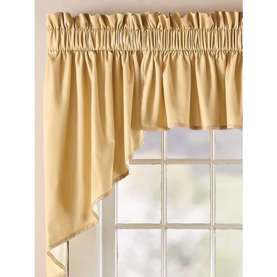 Deals 😍 Vermont Country Store Carolyn's Colorful Lined Rod Pocket 3-Piece Swag Set Slate 🔥 - Image 2