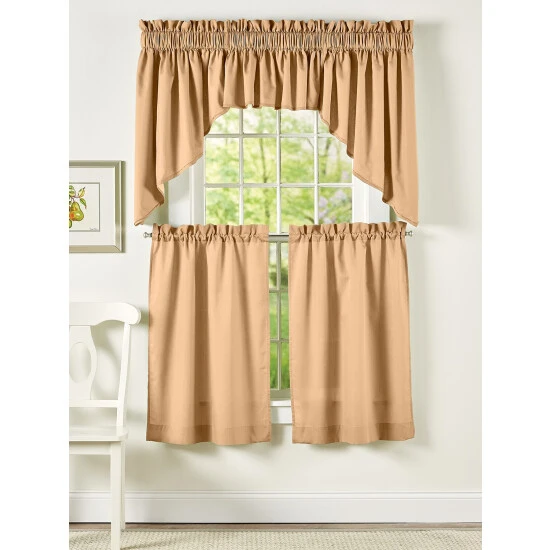 Deals 😍 Vermont Country Store Carolyn's Colorful Lined Rod Pocket 3-Piece Swag Set Slate 🔥 - Image 4