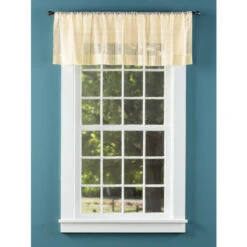 Hot Sale 💯 Vermont Country Store Lacy Medallion Rod Pocket Tailored Valance Gray 👏