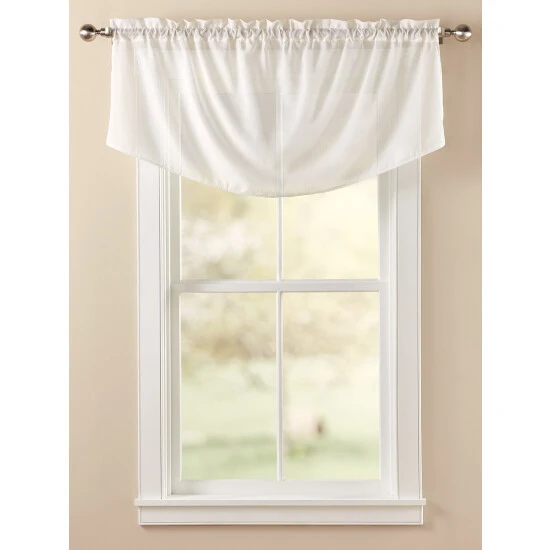 Best Pirce π Vermont Country Store Sandy Semi-Sheer Rod Pocket Cascade Valance Natural π - Image 3