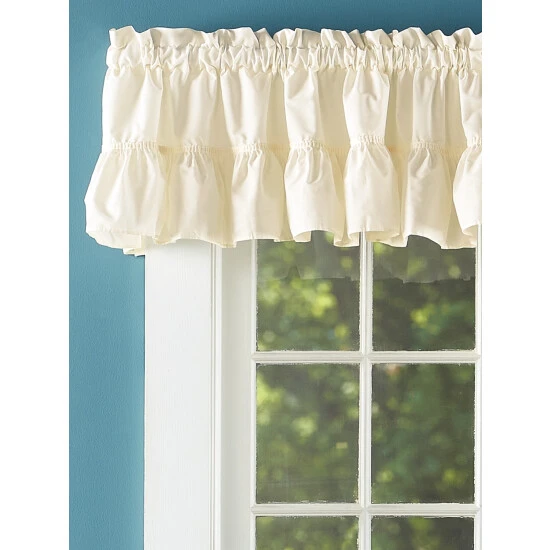 Best deal ⌛ Vermont Country Store Wide Ruffles Rod Pocket Tailored Valance White 😉 - Image 2