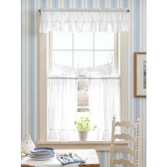 Best deal ⌛ Vermont Country Store Wide Ruffles Rod Pocket Tailored Valance White 😉 - Image 4