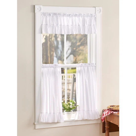 Best deal ⌛ Vermont Country Store Wide Ruffles Rod Pocket Tailored Valance White 😉 - Image 5