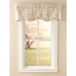 Coupon 🧨 Vermont Country Store Shimmery Scenic Silhouettes Lined Rod Pocket Scalloped Valance Chrome Gray ❤️