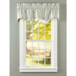 Best Sale 🛒 Vermont Country Store Paisley Elegance Lined Rod Pocket Scalloped Valance Natural Multi ⌛