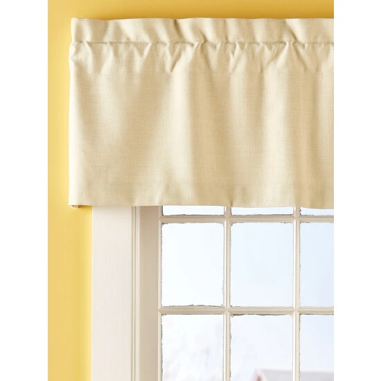 Hot Sale ๐ฏ Vermont Country Store Soft Tweed Lined Rod Pocket Tailored Valance Natural โค๏ธ - Image 2