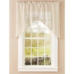 Deals 🥰 Vermont Country Store Sheer Linen Rod Pocket Swag Pair Natural 💯