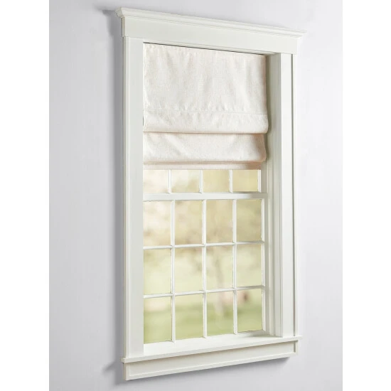 Hot Sale π Vermont Country Store Textured Linen-Blend Thermal Blackout Cordless Roman Shade Harbor Fog β - Image 3