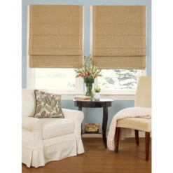 Discount โค๏ธ Vermont Country Store Woven Cane Paper Thermal Room-Darkening Cordless Roman Shade Sand ๐