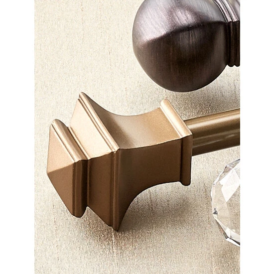 Best Pirce ๐ Vermont Country Store Vogue Square Finial Curtain Rod, 5/8 Inch Graphite ๐