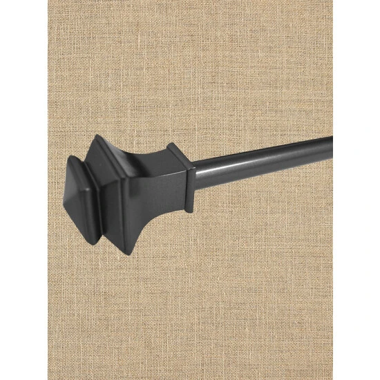 Best Pirce ๐ Vermont Country Store Vogue Square Finial Curtain Rod, 5/8 Inch Graphite ๐ - Image 4