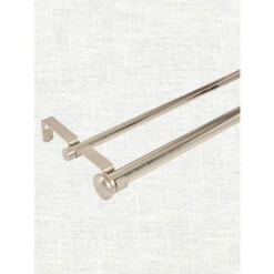 Coupon 🔥 Vermont Country Store Flat Finial Double Curtain Rod, 1 Inch And 5/8 Inch Brushed Nickel ✔️