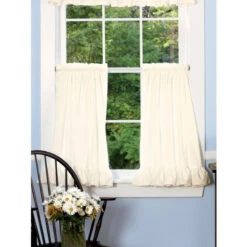 Wholesale 🌟 Vermont Country Store Wide Ruffles Rod Pocket Tiers Natural 🥰