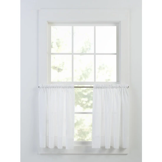 Budget ๐ Vermont Country Store Striped Semi-Sheer Rod Pocket Tiers Natural โค๏ธ - Image 3