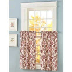 Deals ⭐ Vermont Country Store Country Floral Rod Pocket Tiers Black 👏