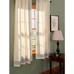 Coupon ⌛ Vermont Country Store Seascape Toile Lined Rod Pocket Tailored Valance Light Blue 👏
