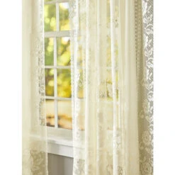 Wholesale 🌟 Vermont Country Store Garden Rose Lace Rod Pocket Panel Ecru 🎁