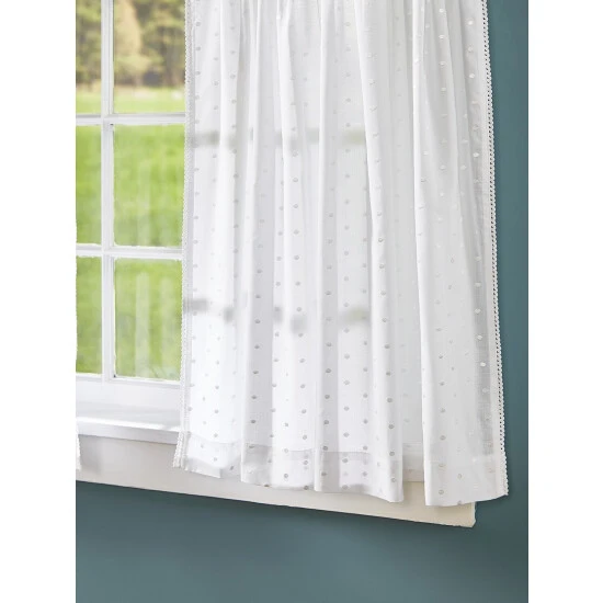 Buy ❤️ Vermont Country Store Swiss Dot Semi-Sheer Rod Pocket Curtains Ivory 😍 - Image 4