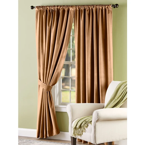 Best Sale ๐ Vermont Country Store Queenfield Velvet Rod Pocket Curtains Taupe ๐ฅ
