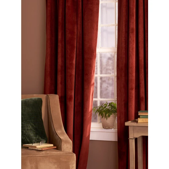 Best Sale ๐ Vermont Country Store Queenfield Velvet Rod Pocket Curtains Taupe ๐ฅ - Image 2