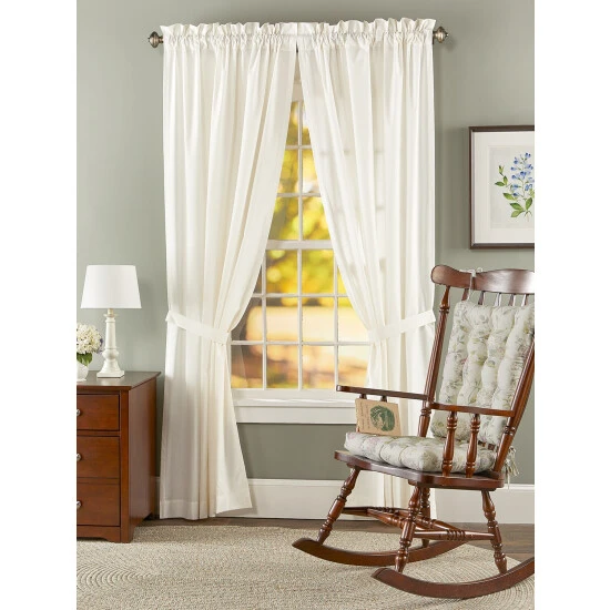 Budget ๐ Vermont Country Store Striped Semi-Sheer Rod Pocket Tiers Natural โค๏ธ - Image 2