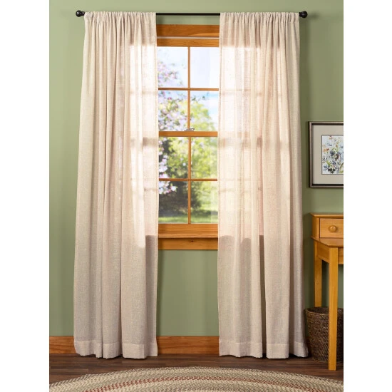 Best Pirce ๐ Vermont Country Store Sheer Linen Rod Pocket Curtains Natural ๐ - Image 2