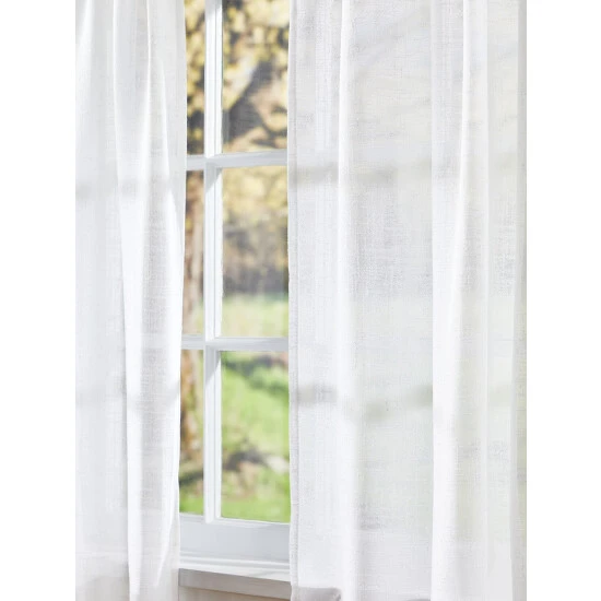 Best Pirce ๐ Vermont Country Store Sheer Linen Rod Pocket Curtains Natural ๐ - Image 8