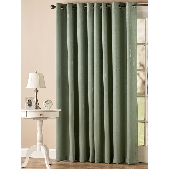 Wholesale ๐ Vermont Country Store Hudson Dot Room-Darkening Grommet Top Patio Panel Stone โญ